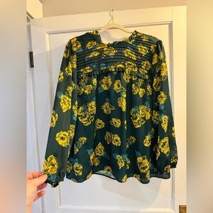 Modcloth Blouse green and gold.